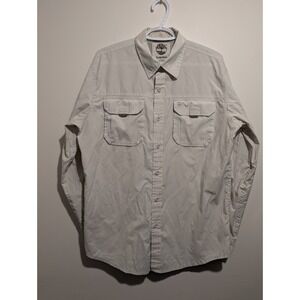 Timberland‎ Men's Medium Beige Vented Fishing Outdoor Hiking Long Sleeve Buttons